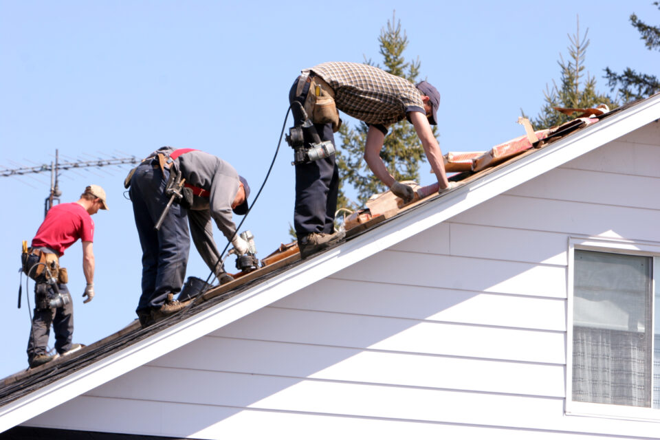Working on roof