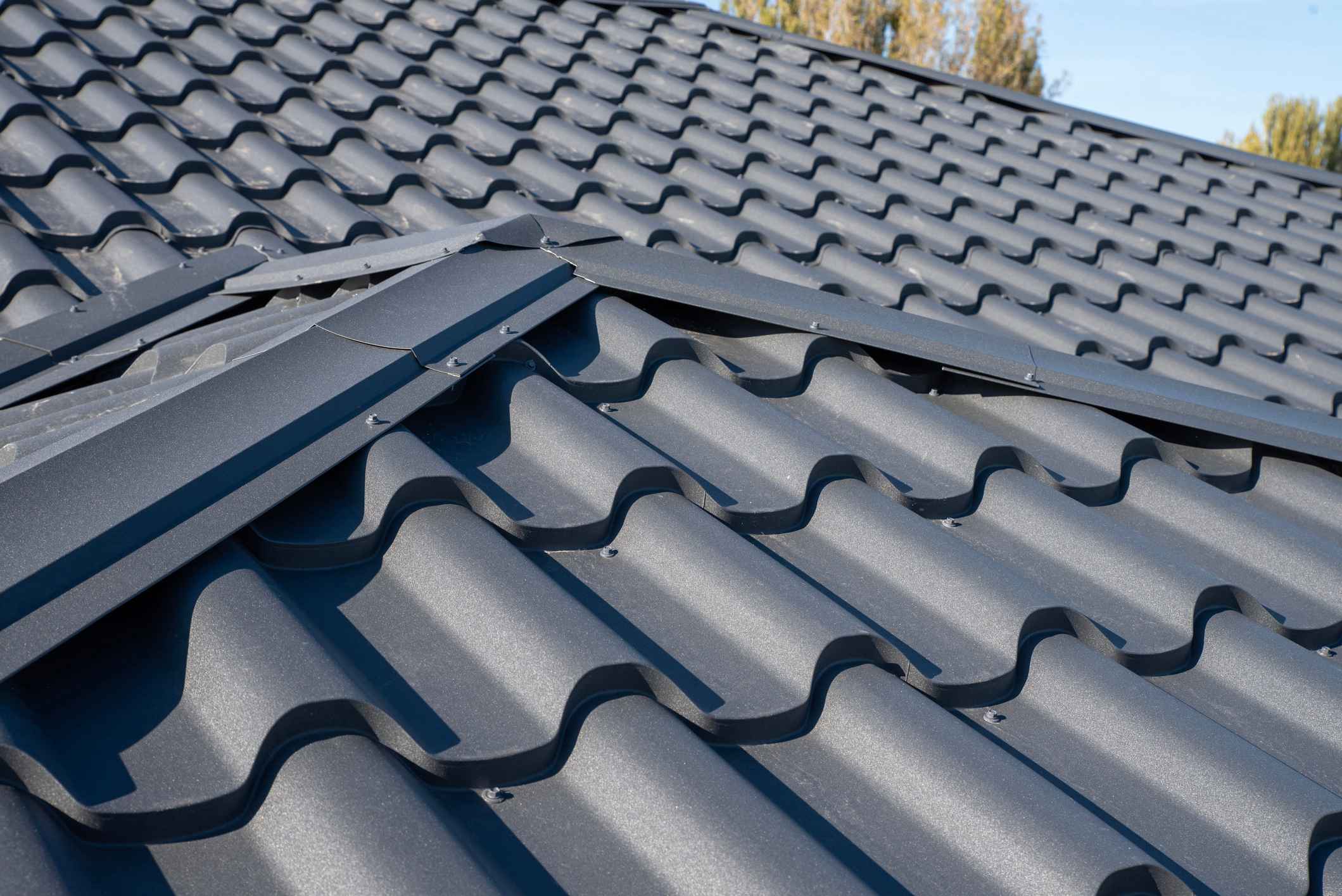 Close up of a house with a gray metal roof in St. Augustine, FL 